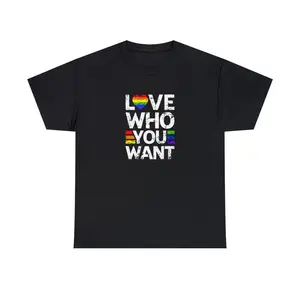 Love Who You Want T-Shirt, LGBTQIA+ Pride, Gay Pride, Rainbow, LGBTQIA Gift, Lesbian, Transgender, Queer, Bisexual, Ally, Love is Love Menswear Top Man Streetwear Tshirt Crewneck Round Neck Shortsleeve Underwear Human  Casual