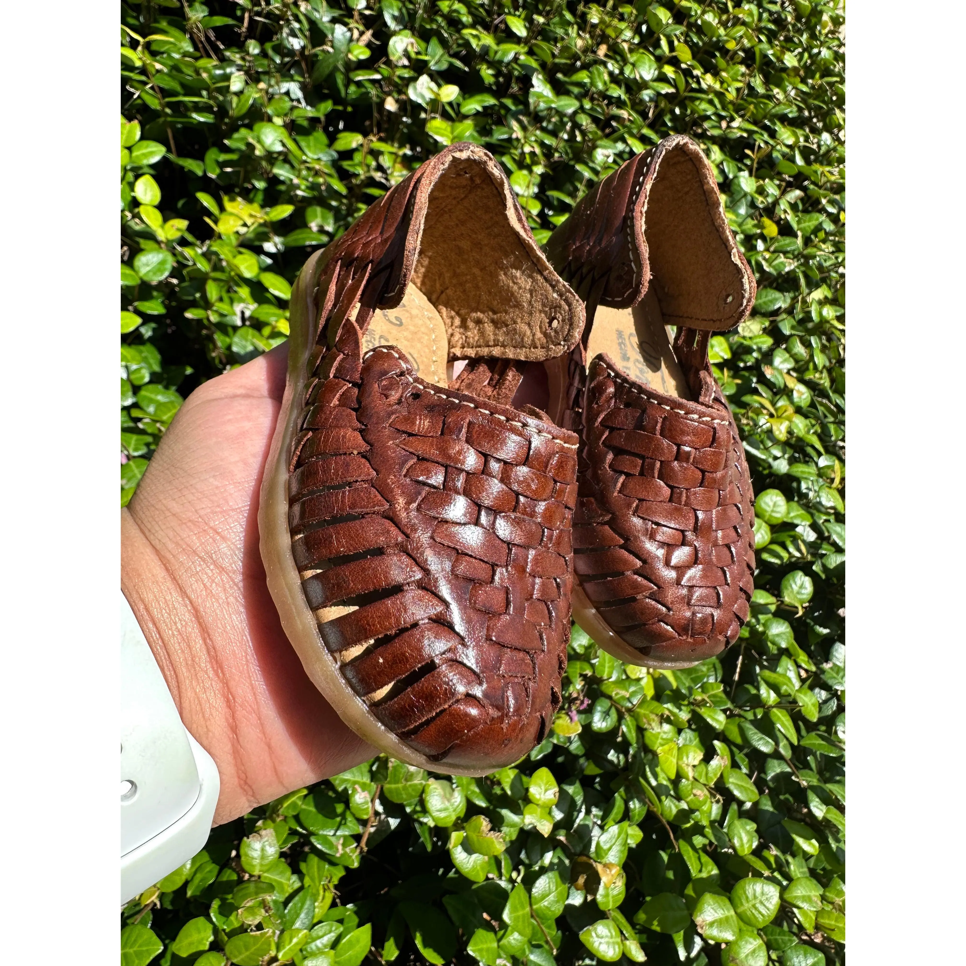 El Jr Dark Brown Leather Huaraches Nino El Jr Dark Brown Leather Huaraches Nino