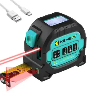 Kemexx 3-In-1 Laser Tape Measure Ruler 60m Laser + 5m Tape, High Precision Electronic Measuring Tool, Infrared Distance Meter
