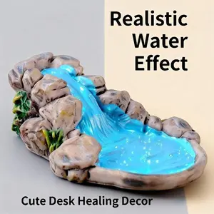 Mini Fairy Garden Lawn Ornament - Perfect for Outdoor & DIY Miniature！ Dollhouse!Decor Craft Sculptures Waterfall