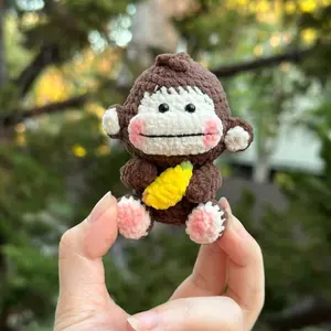 Crochet Monkey apes gorilla chimp keychain mother's day birthday gift handmade amigurumi animal plushie