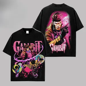 [IG] Gambit 'Master Thief' Graphic Premium Cotton T-Shirt (Made In US), X-Factor MCU Comic Graphic Tee, Super Hero MCU Universe Comics Book Fans Shirt, Comic Book Outfit, Gift For Hero Fans world tshirts orange black silverfish clothes