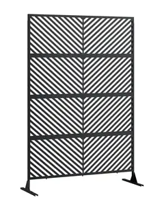 【GARVEE】72" H×47" W Metal Privacy Screen Outdoor Privacy Screen Freestanding, Outdoor Privacy Fence Panels for Patio Lawn Deck, Decorative Privacy Fence (Consists of 4 Panels)