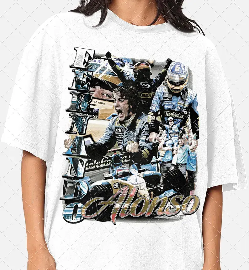 Limited Fernando Alonso 90s Graphic Tee, Formula One Gifts For Woman and Man Unisex T-Shirt