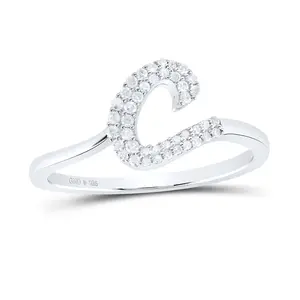 1/8Ctw-Nat Dia P1 Gift Initial "C" Ladies Ring (1.82 grams)
