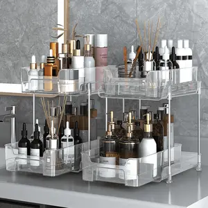 2-Tier Under Sink Organizer – Clear Pull-Out Storage (2-Pack)