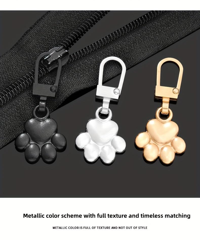 5pcs Cat Claw Metal Zipper Head Pull Tab Detachable Clothes Luggage Jacket Replacement Additions Zipper Head Pendant Repair Artifact