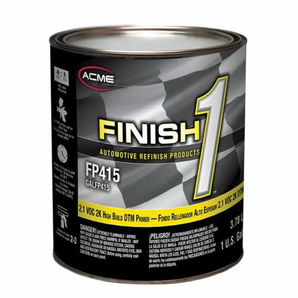 Acme Finish 1 FNHFP415-1 1 gal High Build 2-Component 2.1 VOC DTM Primer - Gray - 4-1 Mixing