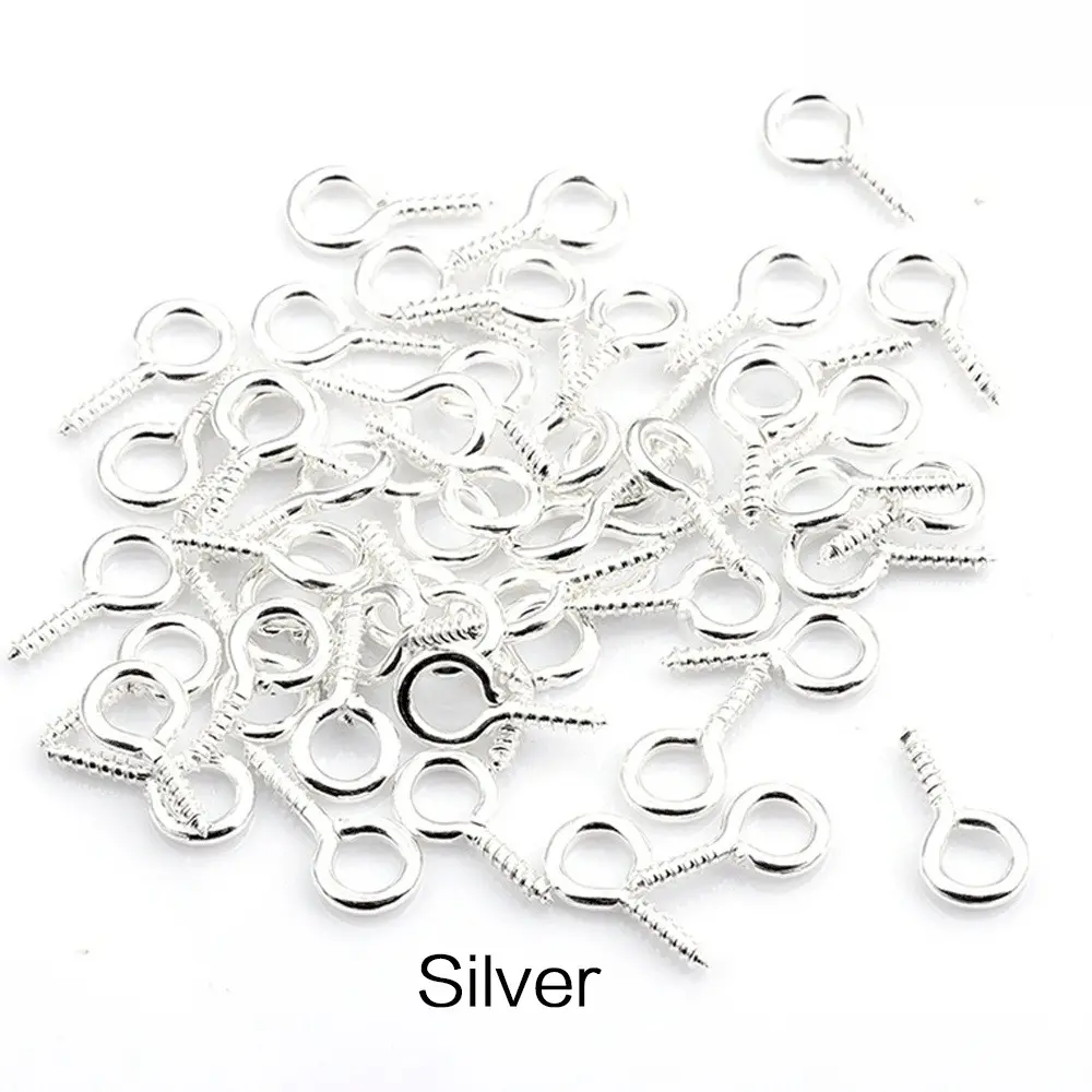 DIY Jewelry Accessories 200-Piece Set: Eye Screws, Horn Studs, Crafting Materials for Earrings, Necklaces, Bracelets, Metal Buckles, Creative Jewelry DIY Accessories, Rust-Resistant and Durable Beaded Accessories, Metal Eye Screws, Diy Jewelry Making