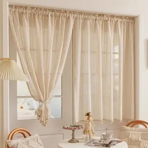 Solid Color Door Curtain, 2 Counts Japanese Style Kitchen Bathroom Door Curtain, Short Curtain, Home Decoration Curtain, Home Decor for Living Room Bedroom Hotel Salon