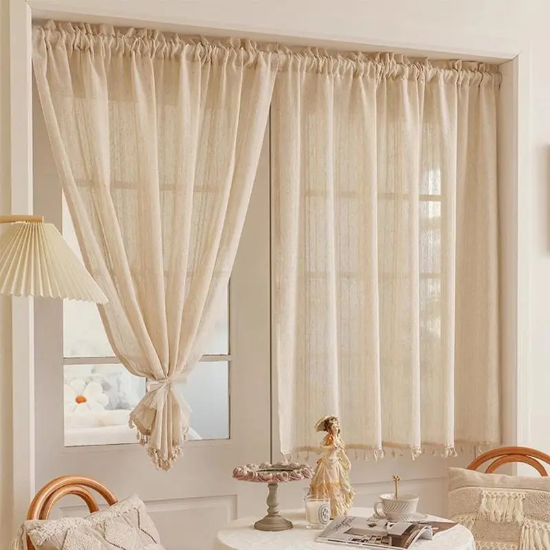 Solid Color Door Curtain, 2 Counts Japanese Style Kitchen Bathroom Door Curtain, Short Curtain, Home Decoration Curtain, Home Decor for Living Room Bedroom Hotel Salon, Home Decorative Curtain, Curtain for Doorway