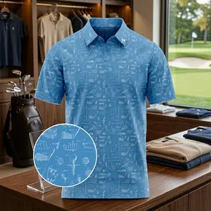 [Polo Shirt 2026] Men’s Blue Golf Polo Shirt – Birdie Blue Men’s Golf Polo Shirt – Lightweight Performance Short Sleeve Golf Shirt
