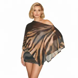Women's two-piece skirt summer set - ultra-thin single shoulder cape top and tight mini skirt set - sexy beach vacation set, suitable for daily home and outdoor wear.