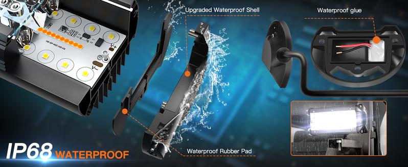 LEDMIRCY 7-Inch LED Light Bar – 6 Modes, Waterproof Multi-Mode LED Light Bar, White & Amber Strobe Lights, Off-Road, Fog Lights for Trucks, Boats, ATVs, Jeeps, SUVs