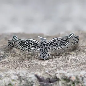 GTHIC Unisex Celtic Eagle Stainless Steel Viking Cuff Bracelet Celtic Knot Jewelry Daily Birthday Gift