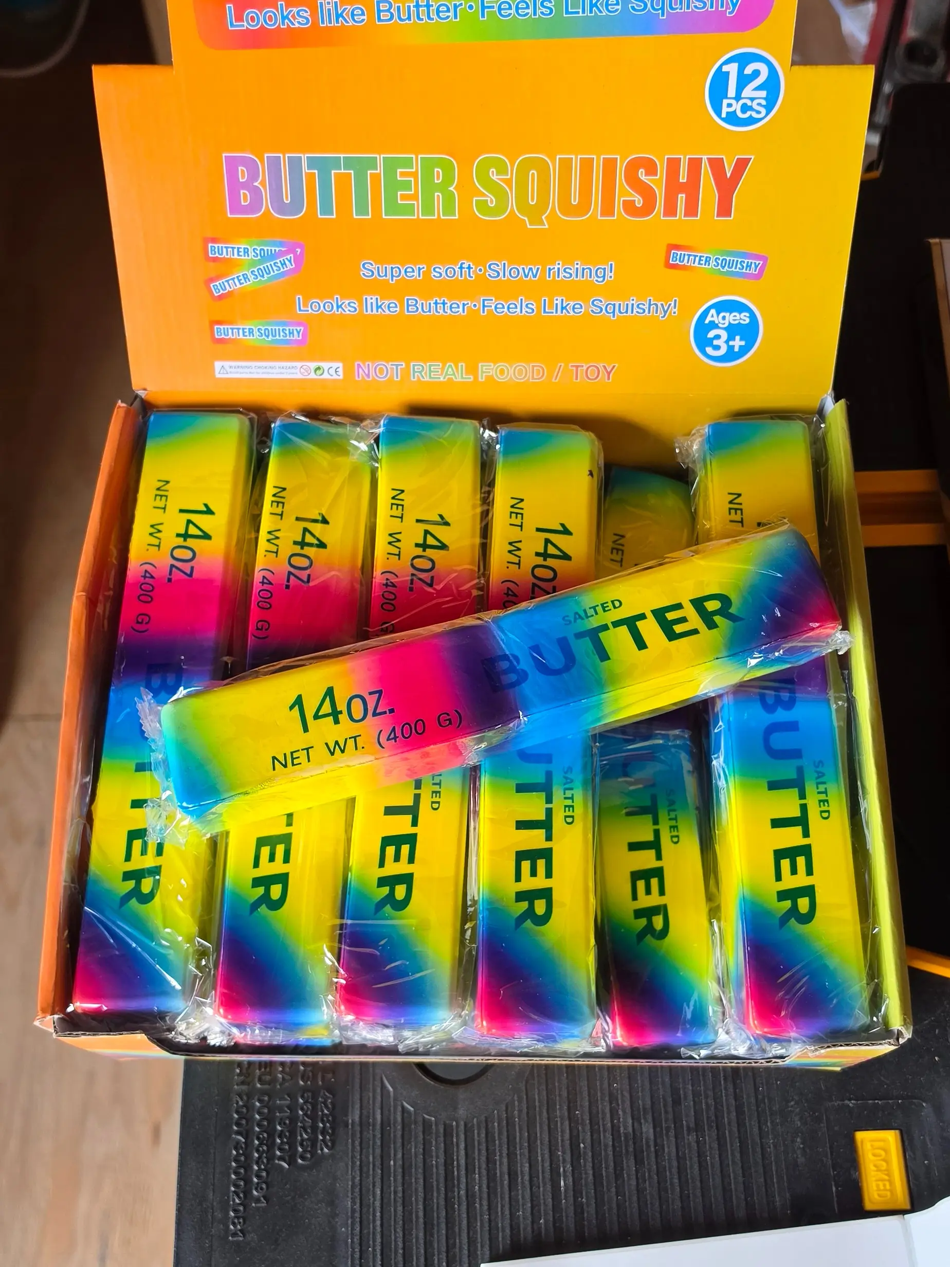 14oz Large rainbow butter Squishy