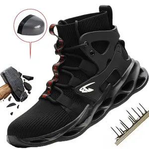 Men's Safety Shoes Steel Toe Work Sneakers Indestructible Shoes Puncture-Proof work Boots Men Boots light Breathable Anti shock Protective Boots Construction Work Shoes Construction Work & Daily Wear