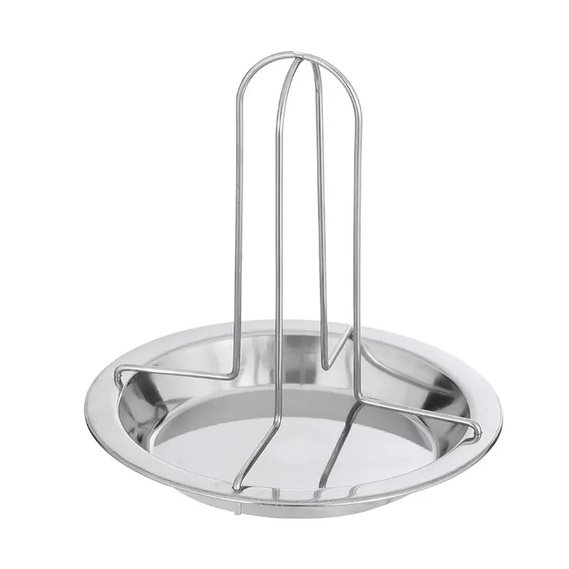 Outdoor charcoal-grilled chicken rack: non-stick, thickened, foldable, portable, and detachable vertical roasting stand.