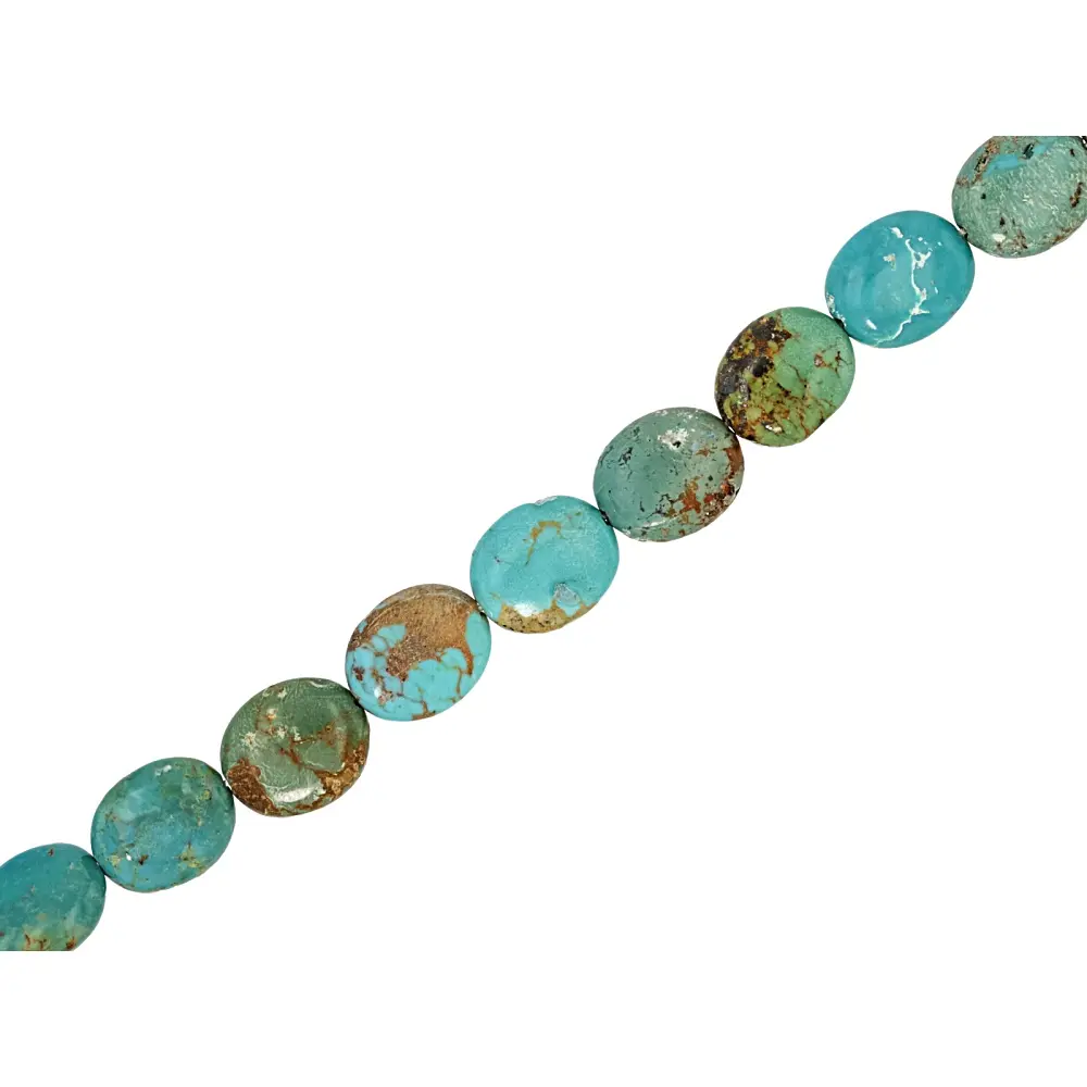 JTV Green Turquoise Oval Shape Strand Beads, 10x12mm Oval Beads, 15-16in Length Supply for DIY Beading & Jewelry Making Crafts