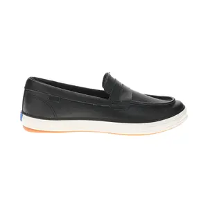 Keds Womens Center Iii Leather Slip On Loafers Casual - Black