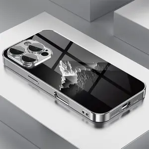 Simple Mountain Pattern Mobile Phone Case for Iphone 16Promax 15 14 13 12 11 With a glass-like texture and lens protection