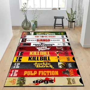 Nostalgic Retro Style Rug, Horror Movie Themed Rug, Horror Movie Rug, Movie Rug, Nostalgic Vhs Rug,Cinema Room Rug,Horror Rug,Movie Room Rug