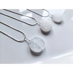 Selenite Engraved Flower of Life Necklace