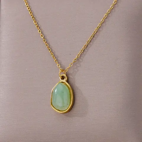 Women's Simple Style Artificial Gemstone Decorated Cuban Link Chain Necklace with Geometric Pendant Design, Cubic Zirconia Pendant Necklace For Daily & Party As Gift Without Box, Fashionable Necklace