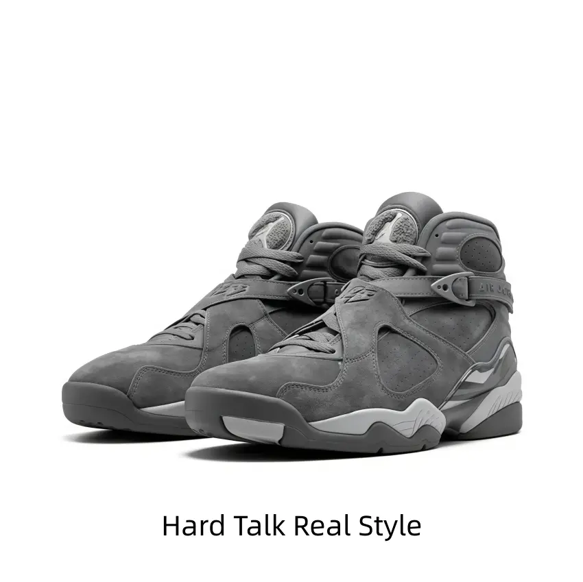 All-Suede High-Tops In A Monochromatic Cool Grey Tone With Matching Laces, Strap, And Midsole — Designed For A Sophisticated, Minimalist Streetwear Look That Pops Against Black Or White Basics