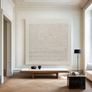 [Framed Canvas] Contemporary Texutred Wall Art Creamy White Minimalist Painting Large Beige Abstract Canvas Art