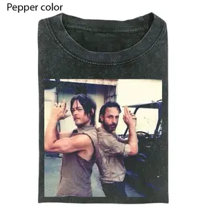 The Walking Dead Duo Shirt, Daryl Dixon Rick Grimes T-Shirt, Zombie Apocalypse TV Series Tee, Retro Survival Graphic Shirt, Gift for Men, Gift for Women, Crew Neck T-shirt, Trending T-shirt