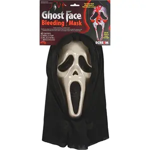 Multi-Color Plastic Halloween Scream Costume Mask, with Blood Pump for Adult