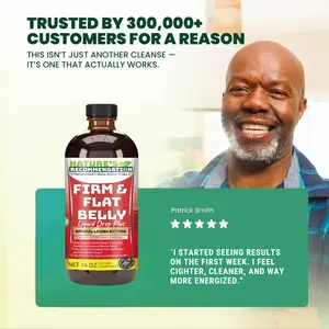 Firm & Flat Belly Bitters Liquid - Organic Herbal Detox with Cayyene Pepper Ginger Senna Leaf Myrhh Black Seed Supports Digestive Wellness & Immune Function 16Oz Made in USA - Healthcare, Natural Fitness Supplement Edible