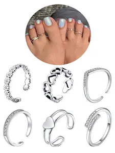 Adjustable Open Toe Ring, Fashionable Foot Jewelry for Women & Girls, Trendy All-match & Exquisite Cubic Zirconia Jewelry for Birthday Gift, Fashion Body Jewelry, High Quality Jewelry