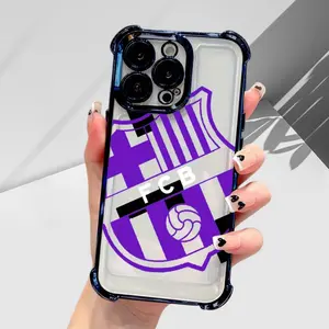 Football B-Barca Phone Case For iPhone 17 16e 16 15 14 13 12 11 Mini Pro Max Air X XR XSMAX 8 7 Plus Drop Resistant Transparent Soft Back Cover
