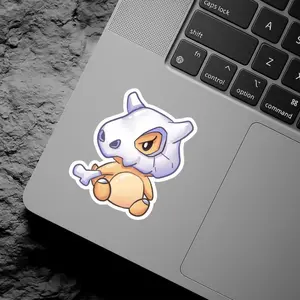 Cubone Cute Foodie Sticker | Laptop sticker | Vinyl waterproof sticker | Gift for Game lovers