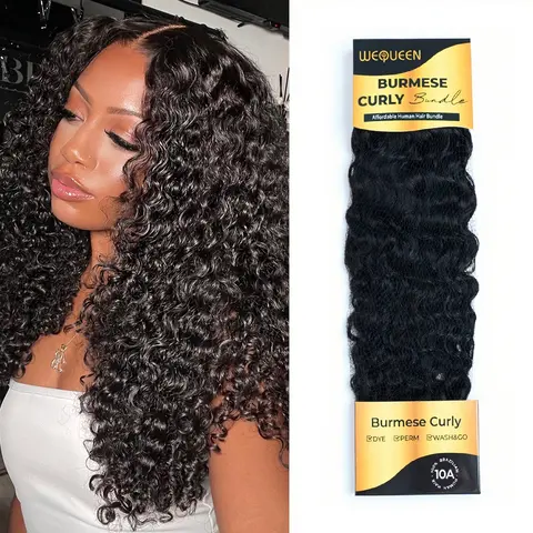 [LIVE-ONLY] Wequeen Burmese Curly Human Hair Bundles 100% Human Hair 14"-26" Natural Curls for Quick Weave & Glue In Budget Friendly
