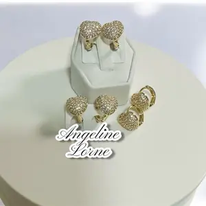 Aretes corazón  hoop Laminado 14k capas Oro Real Alta Calidad Uso Diario