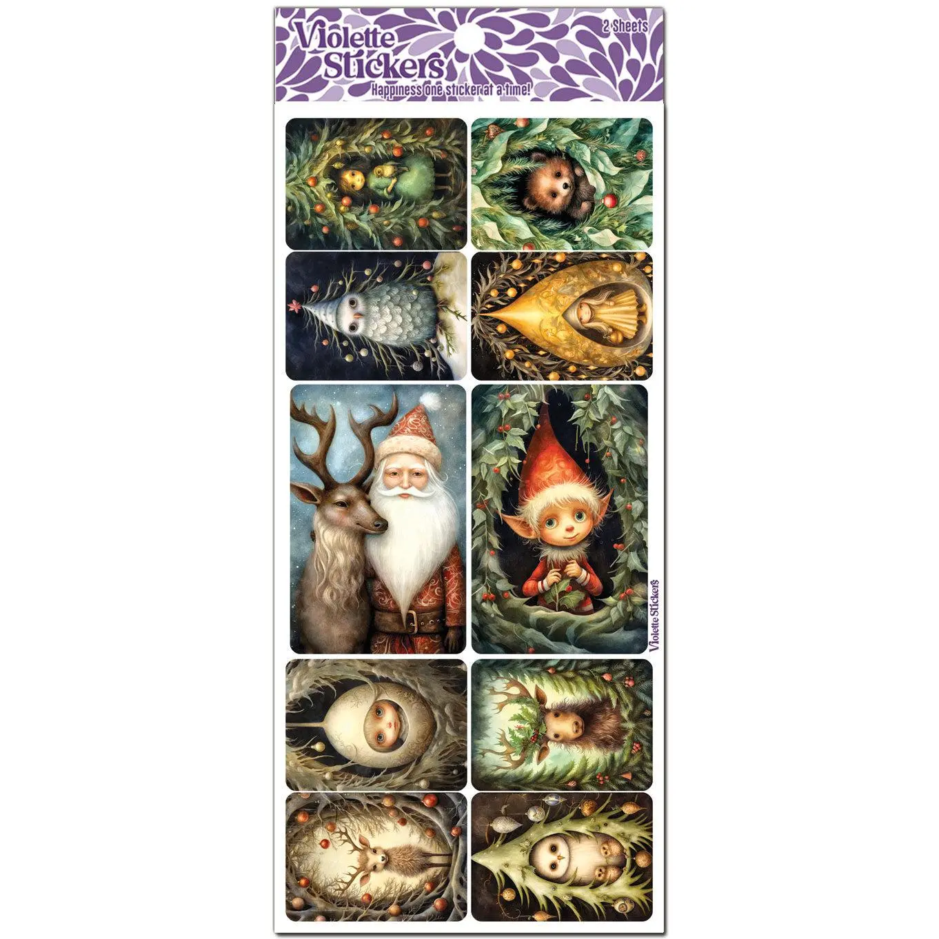 C314 Crystal Christmas Creature Stickers