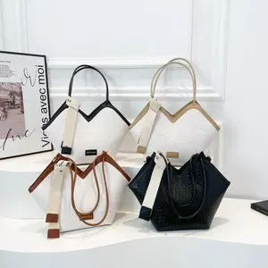 Large Capacity Color Block Tote Bag for Women – Trendy Work Shoulder Bag, Stylish Spacious Handbag for Office, Shopping, Travel, School & Everyday Commuting