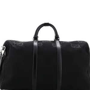 Pre-owned GUCCI Canvas Plain Travel Bags Convertible Duffle Bag Jumbo GG Canvas Large by Rebag