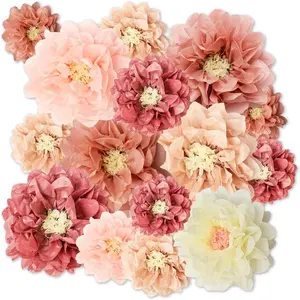 Avxzbef 18 Pcs Large Tissue Paper Flowers Colorful Giant Flowers Decorations for Mexican Party Bridal Shower Birthday Wedding