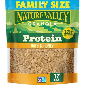 Protein Granola Oats and Honey Crunchy Clusters, High Protein Whole Grain Breakfast and Snack Mix, Resealable Family Size Pouch, 17 oz