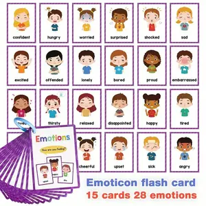 Facial Expression Emotion Word Cards, Daily Life Vocabulary Cards, Career Name Cards, Preposition Cards Educational Toy Learning Cards