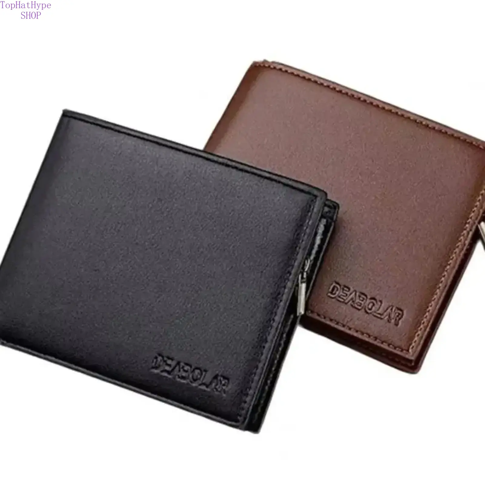 Men's Slim PU Leather Bifold Wallet with Multiple Pockets, ID Window, and Zippered Coin Pouch, Durable Bifold Wallet, Slim Fit, Leather Card Holders, Compact Shape, Everyday Carry