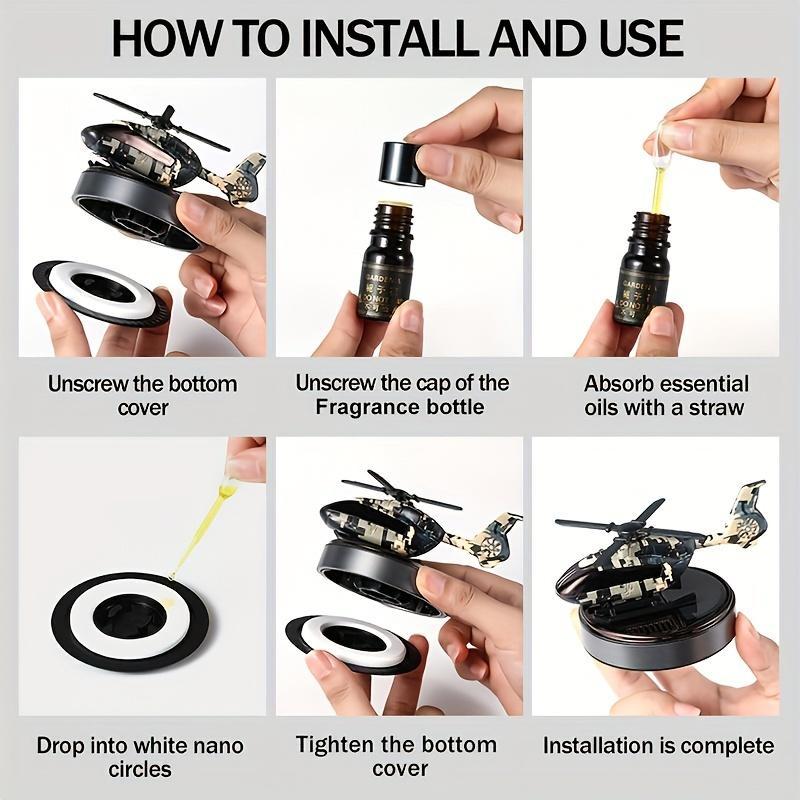 Helicopter Shaped Car Air Fresheners,Rotating Solar Powered Car Freshener, SolarHelicopter Car Aromatherapy, Car InteriorDashboard Decoration, Car Interior Decor,Universal Car Interior Decoration AccessoriesCar Accessories Car Fragrance Diffuser