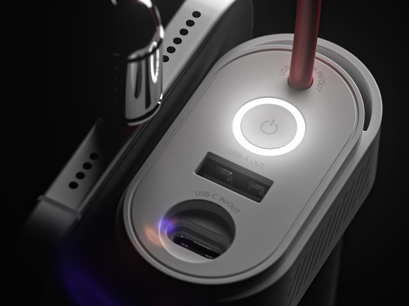 SHARGE Power Bank 10000mAh 30W Portable Charger with Built-in Type C Cable USB-C and USB-A Port Battery Pack for iPhone 17/16/15 Galaxy S25 iPad Pixel 9