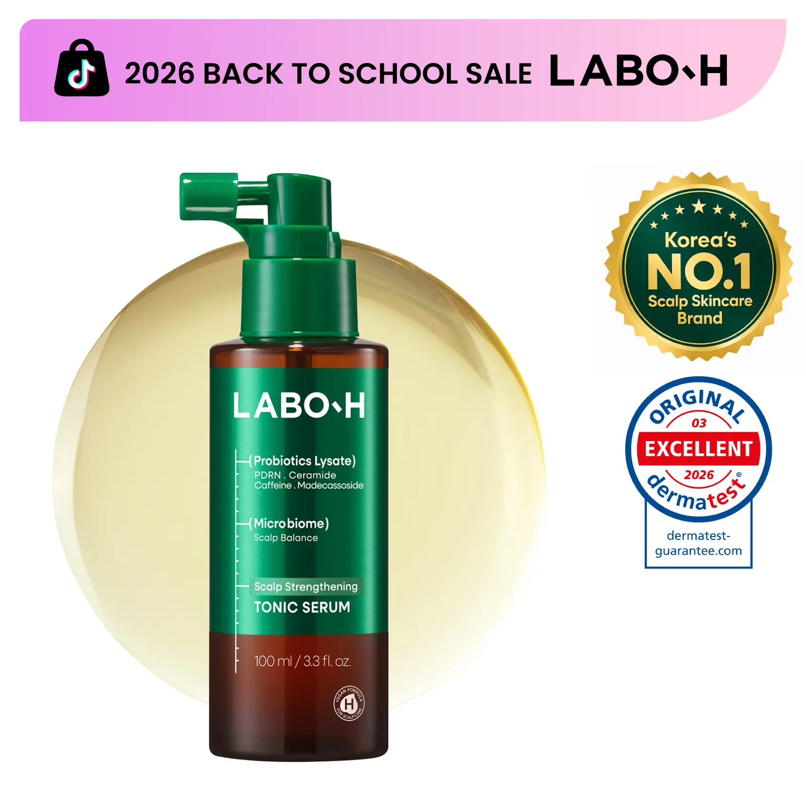 LABO-H Scalp Strengthening Tonic Serum | Minus 5.5 Celsius Cooling Spray for Hair Growth and Hair Loss | Korean Haircare