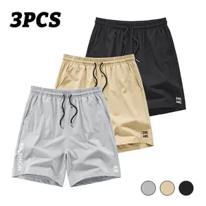 Men’s 3-Pack Quick-Dry Athletic Shorts, Elastic Waistband, Casual Sports, Versatile