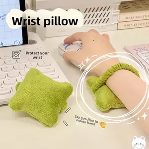 SleekHush 4pcs Wrist Rest Mouse Pad with Soft Hand Pillow, Elastic Strap Keyboard Wrist Support, Anti-Fatigue Hand Cushion for Office & Typing